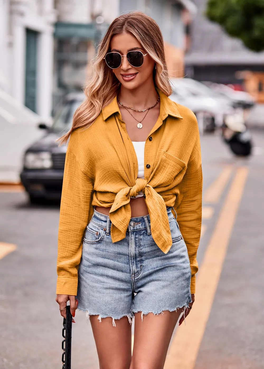 Textured Dropped Shoulder Longline Shirt, image 7