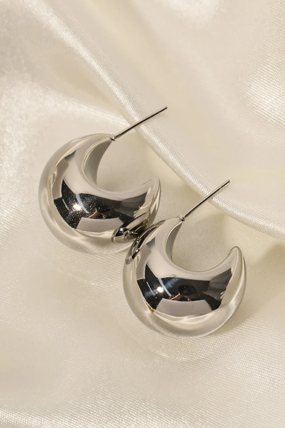 Stainless Steel C-Hoop Earrings, image 3