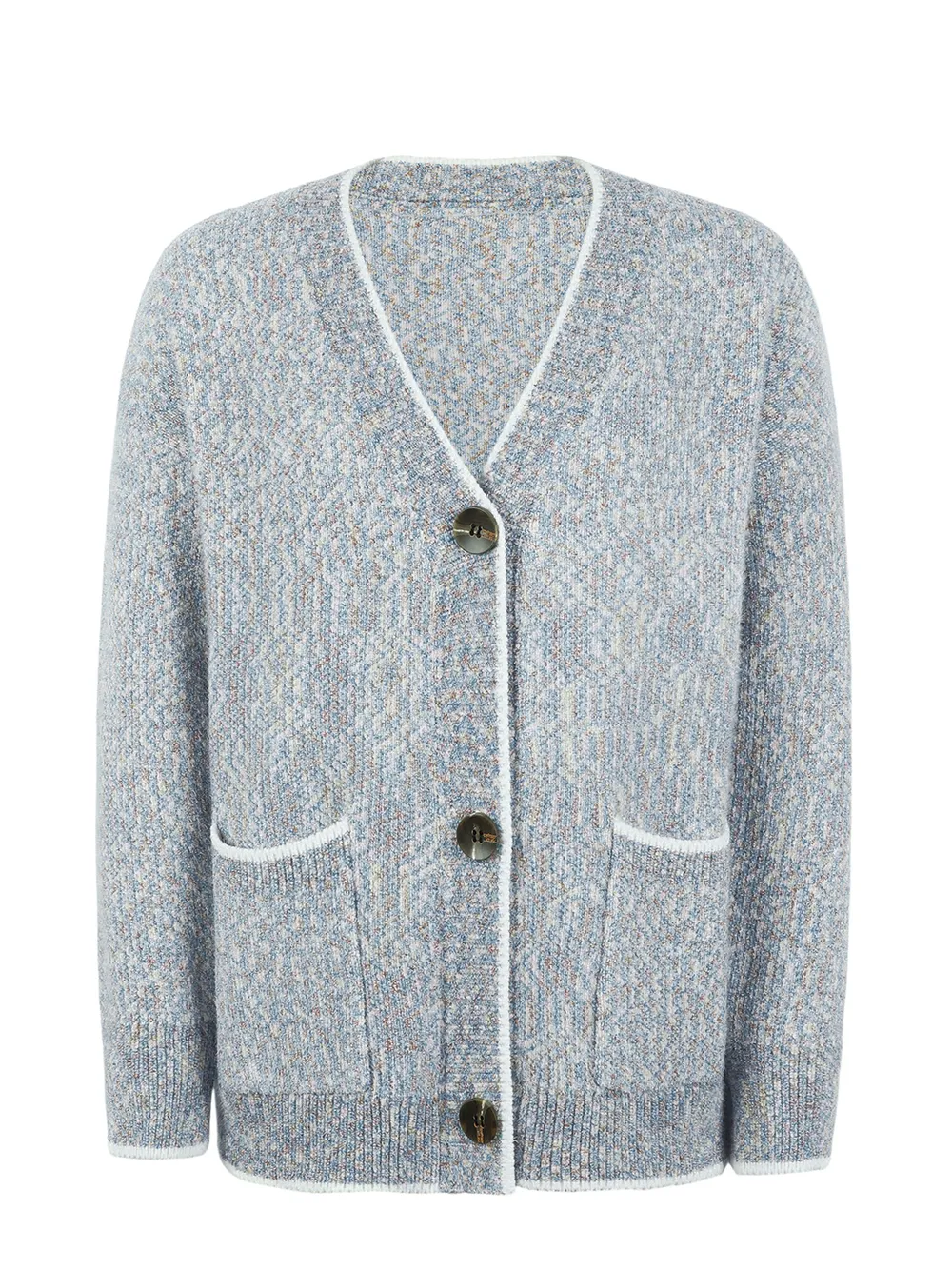 Button Down V-Neck Cardigan with Pockets, image 9