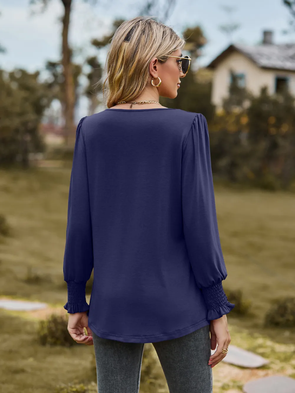 Puff Sleeve Pleated Blouse, image 10