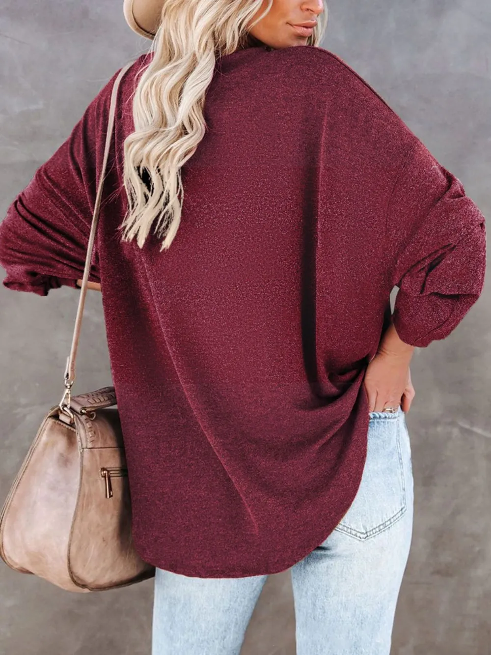 Buttoned Drop Shoulder Top, image 3