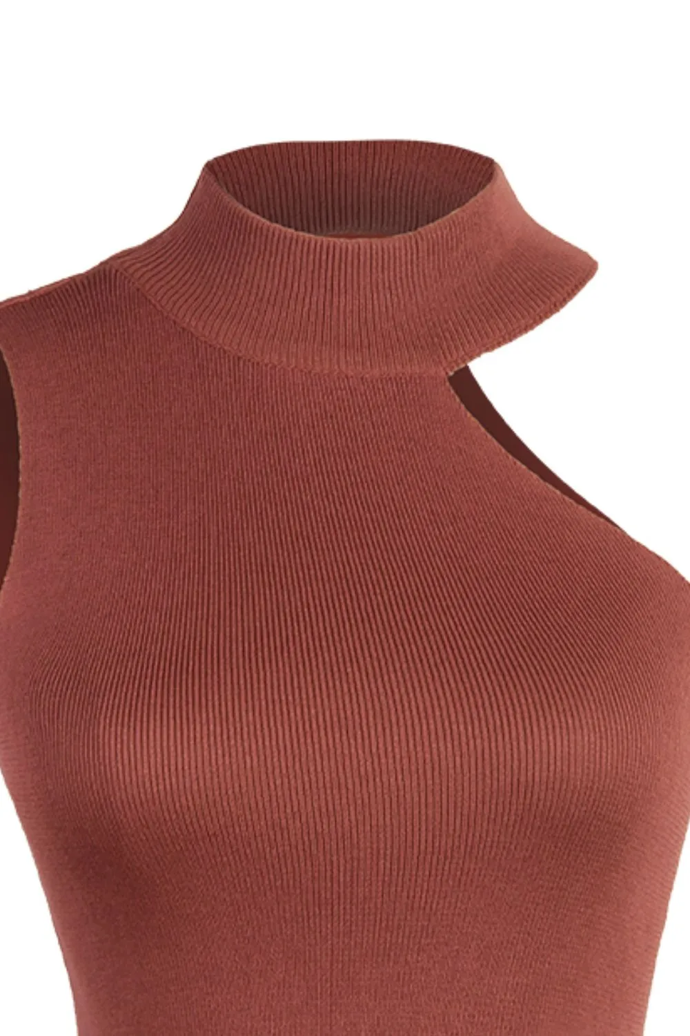 Asymmetrical Sleeveless Rib-Knit Top, image 10
