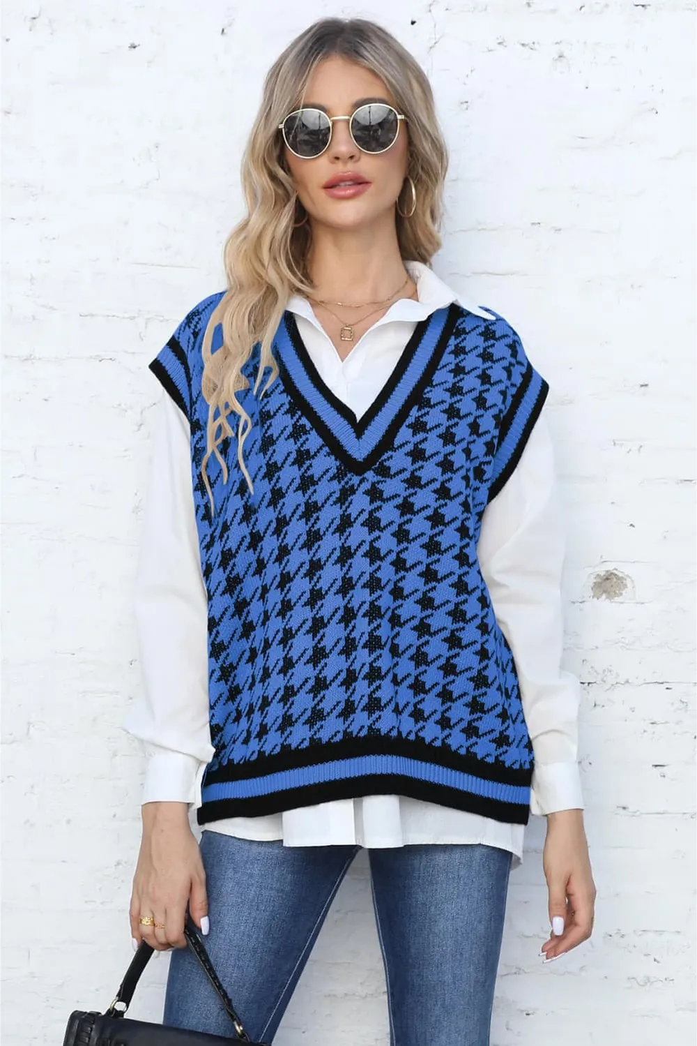 Ribbed V-Neck Sleeveless Sweater, image 7