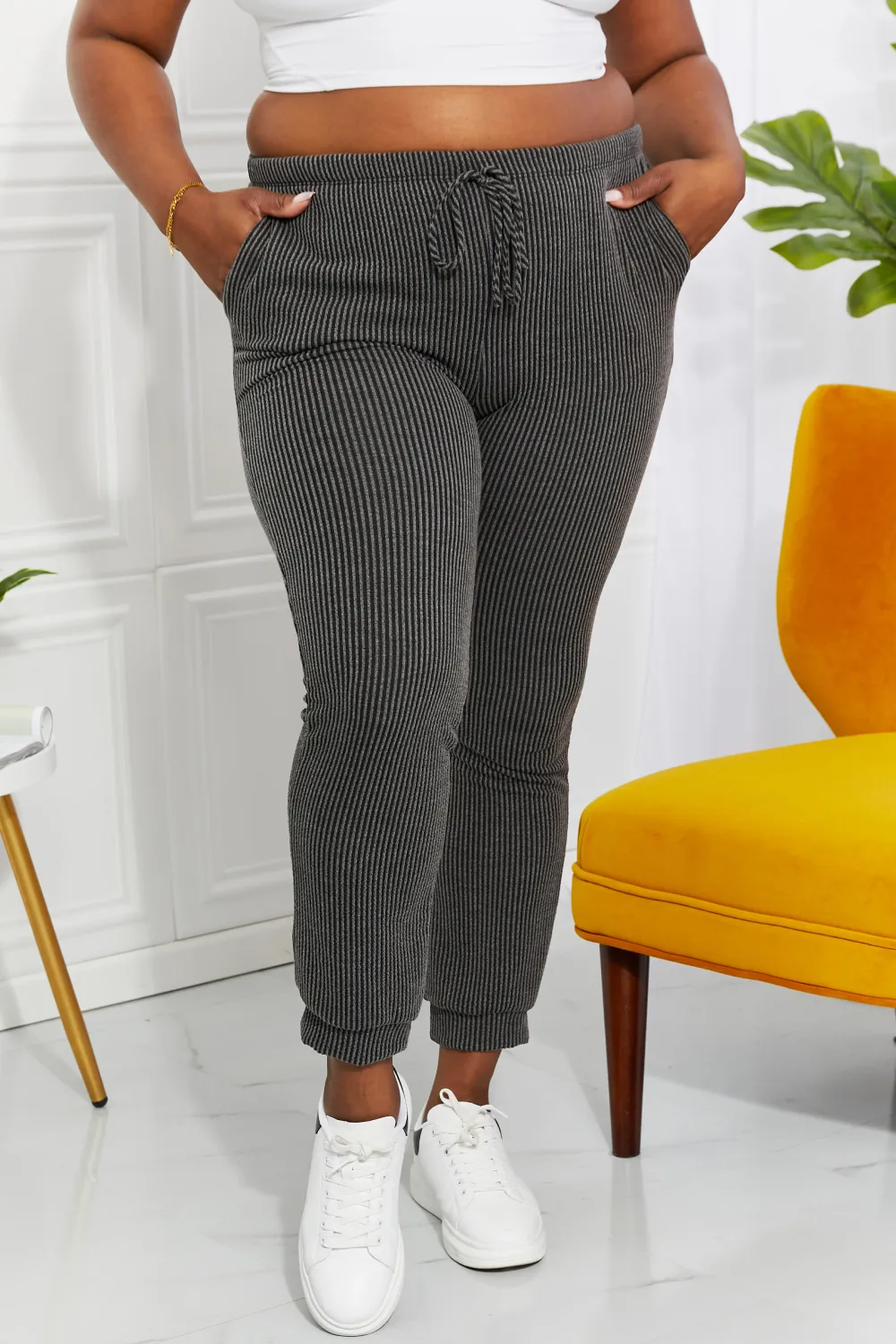 Full Size Easy Living Ribbed Joggers, image 6