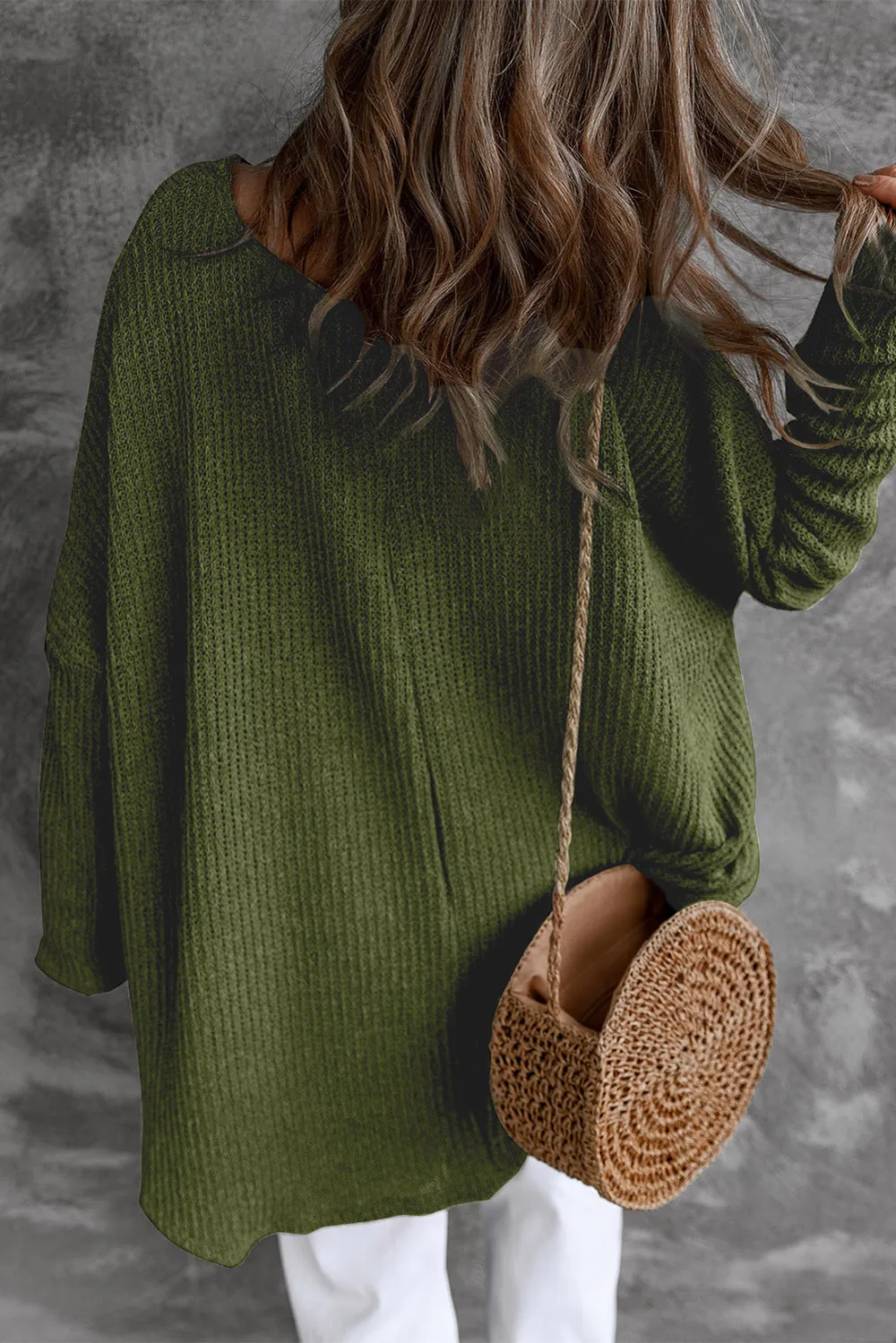 Round Neck High-Low Sweater, image 8