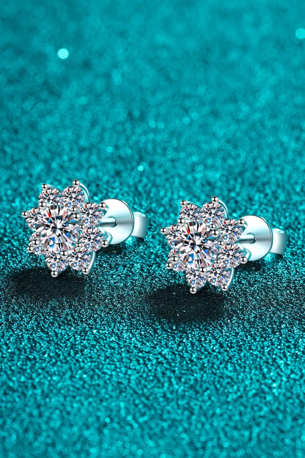 1 Carat Moissanite 925 Sterling Silver Flower Earrings, image 3