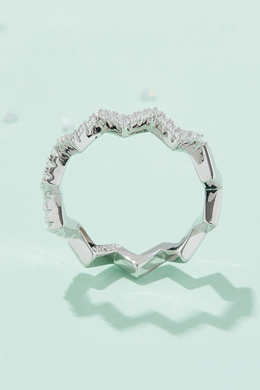Moissanite Wavy Band Ring, image 5