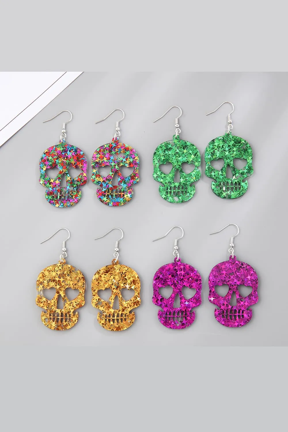 Acrylic Skull Drop Earrings, image 2