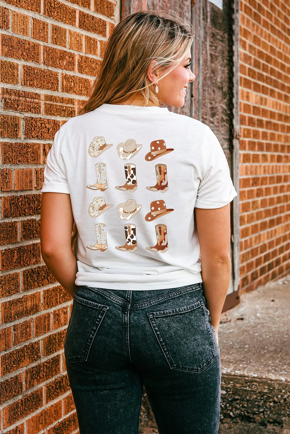 Round Neck Short Sleeve Cowboy Theme T-Shirt, image 4