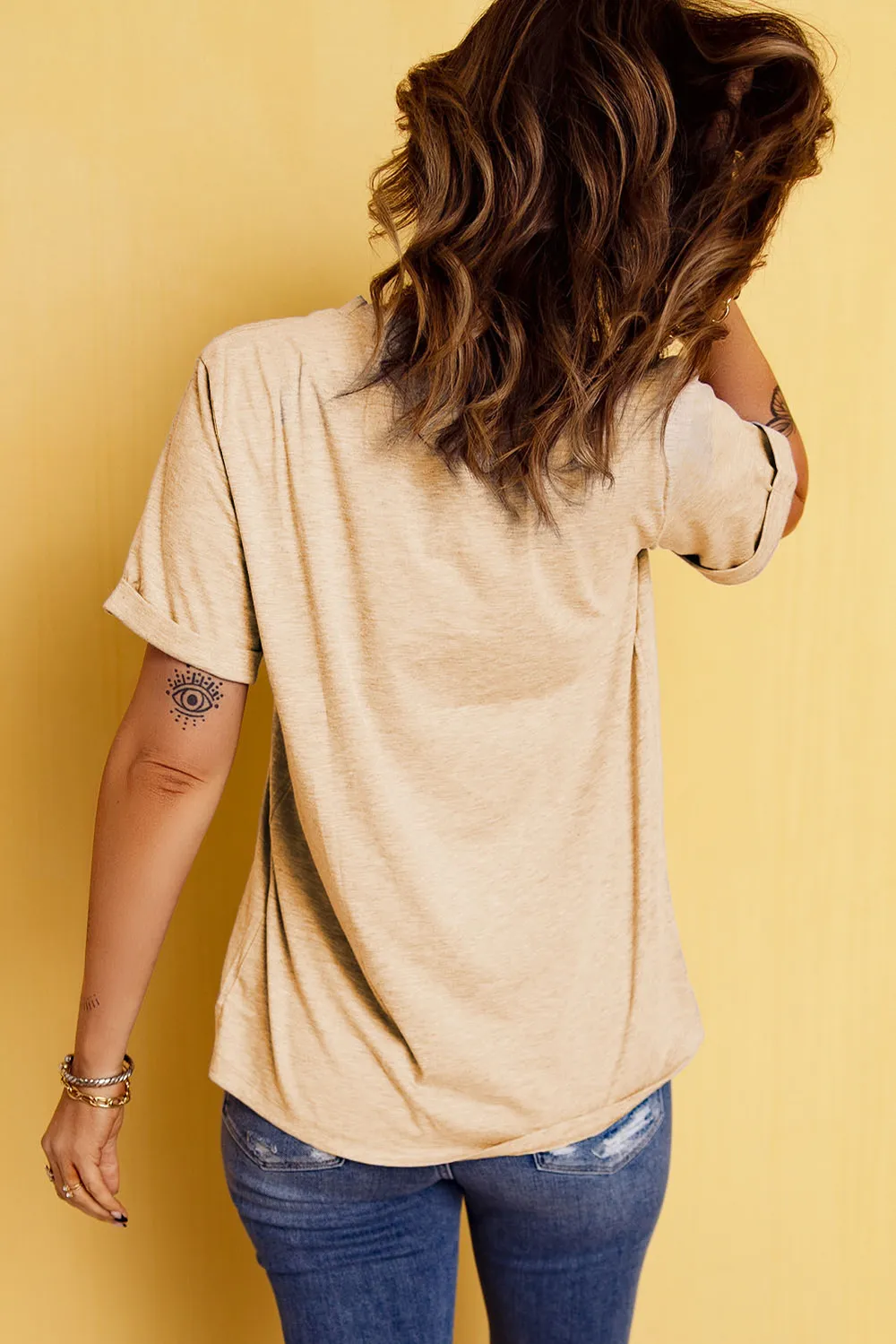 Corn Letter Graphic Cuffed Tee, image 5