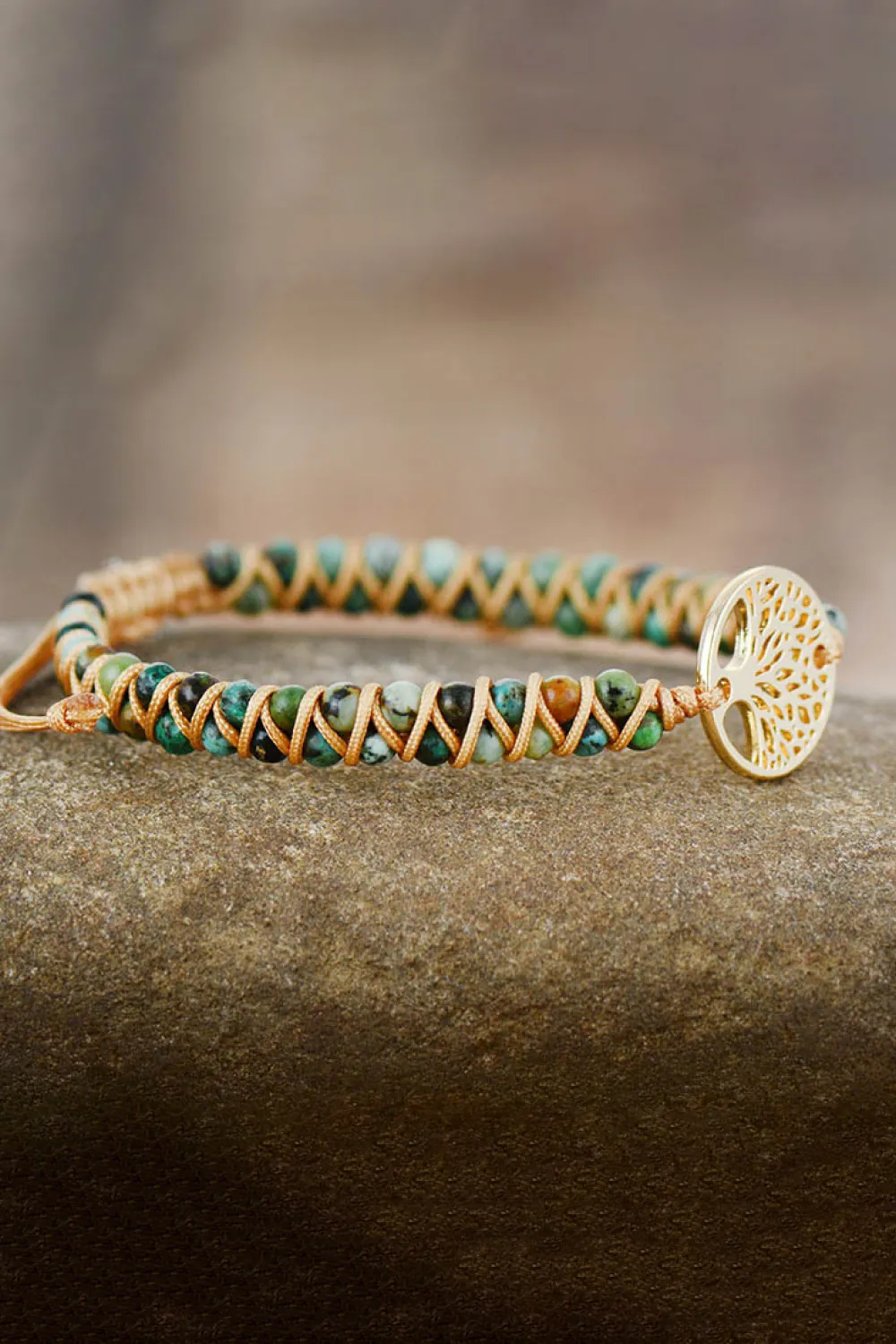 Handmade Tree Shape Beaded Copper Bracelet, image 4