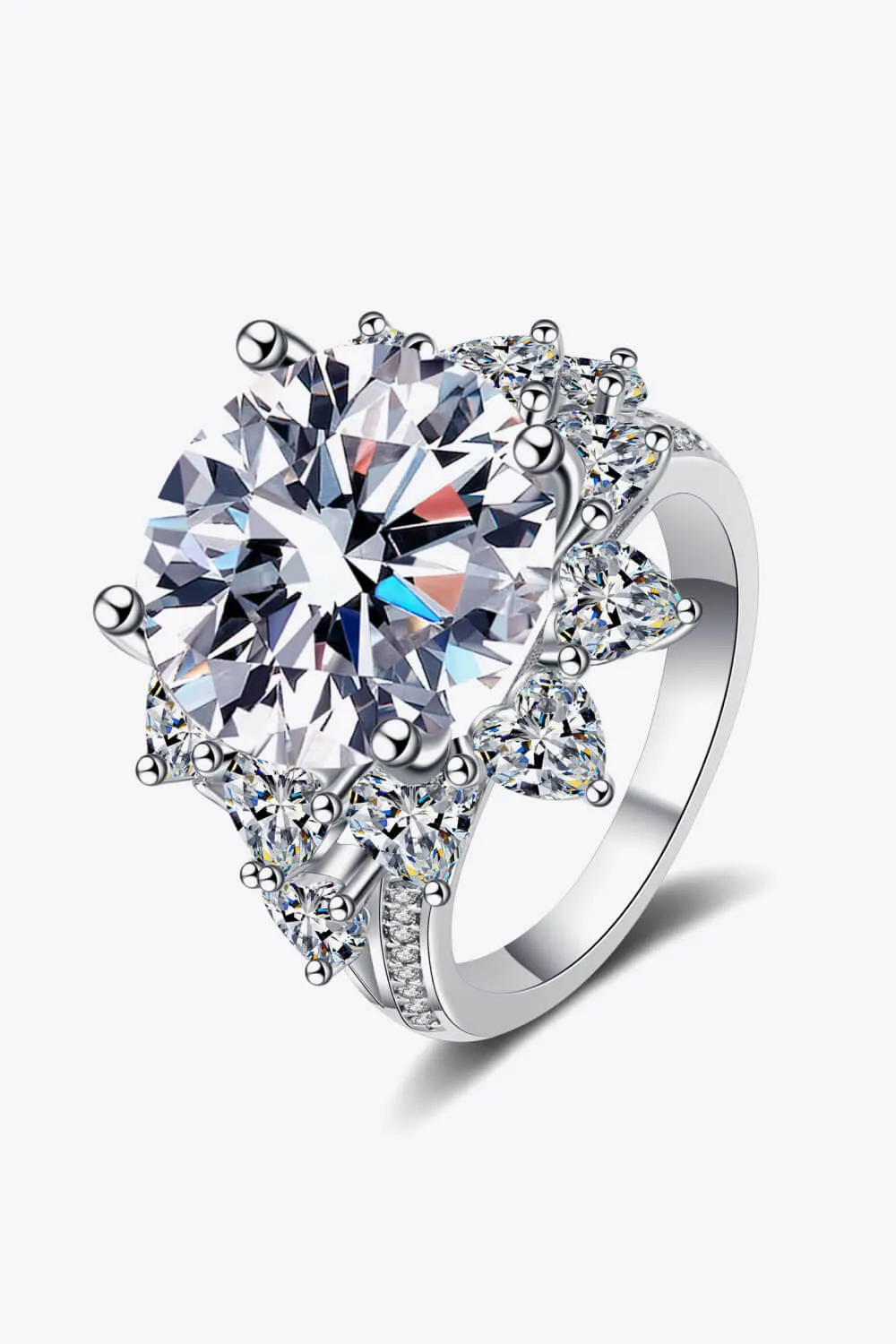 10 Carat Moissanite Flower-Shaped Ring, image 2