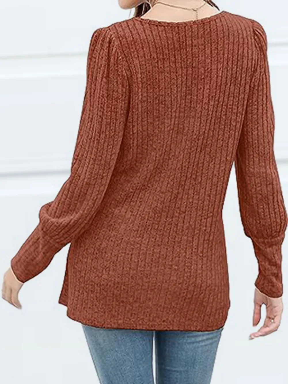 Decorative Button Square Neck Top, image 4