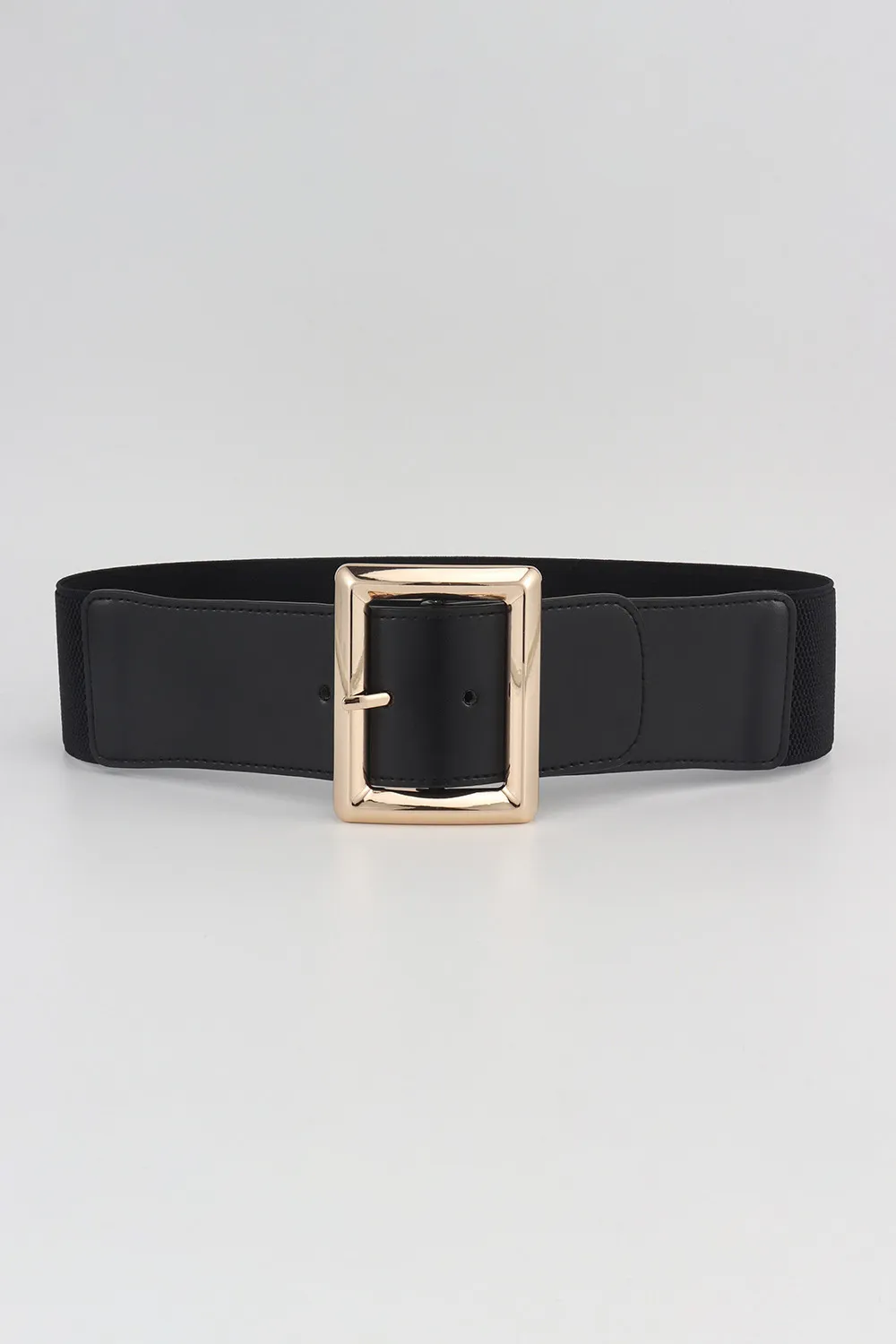 Rectangle Buckle Elastic Wide Belt, image 2