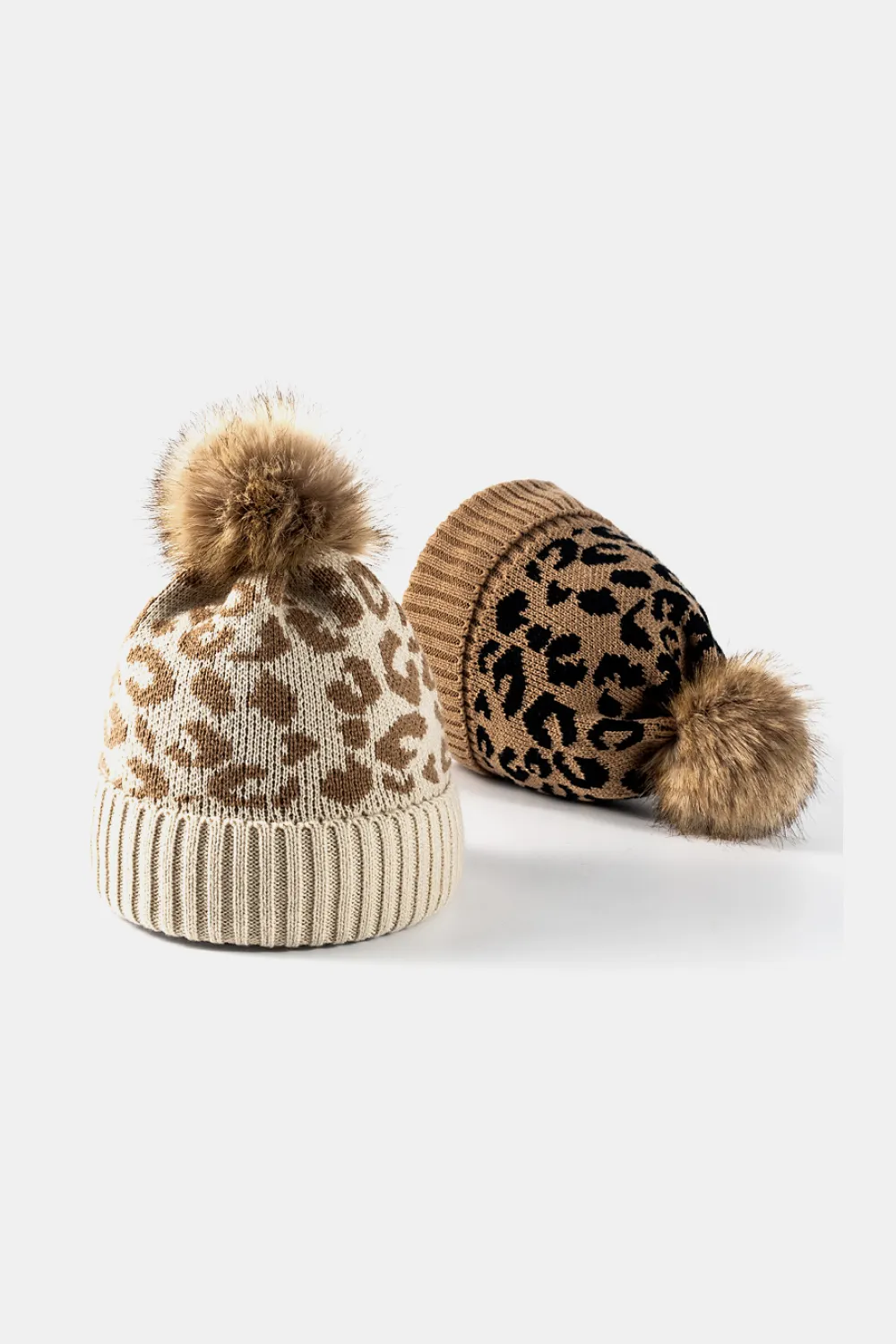 Leopard Pom-Pom Cuffed Beanie, image 15