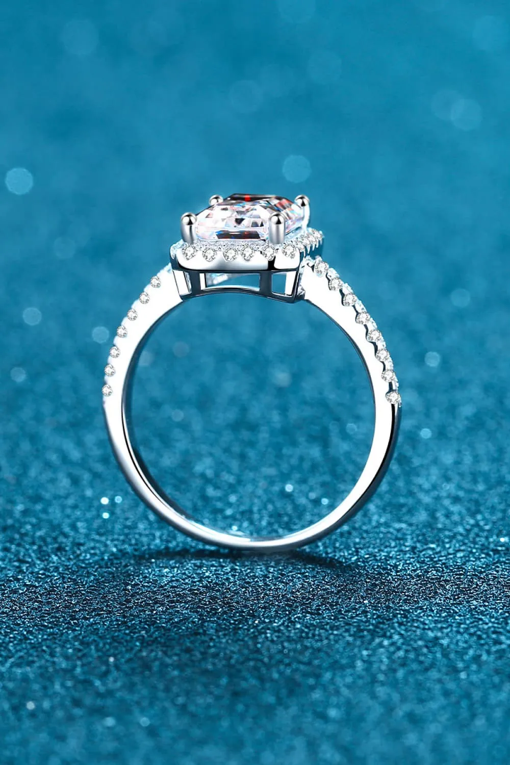 2 Carat Moissanite 925 Sterling Silver Halo Ring, image 5