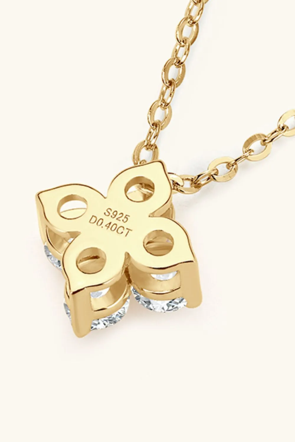 Moissanite Four Leaf Clover Pendant Necklace, image 3