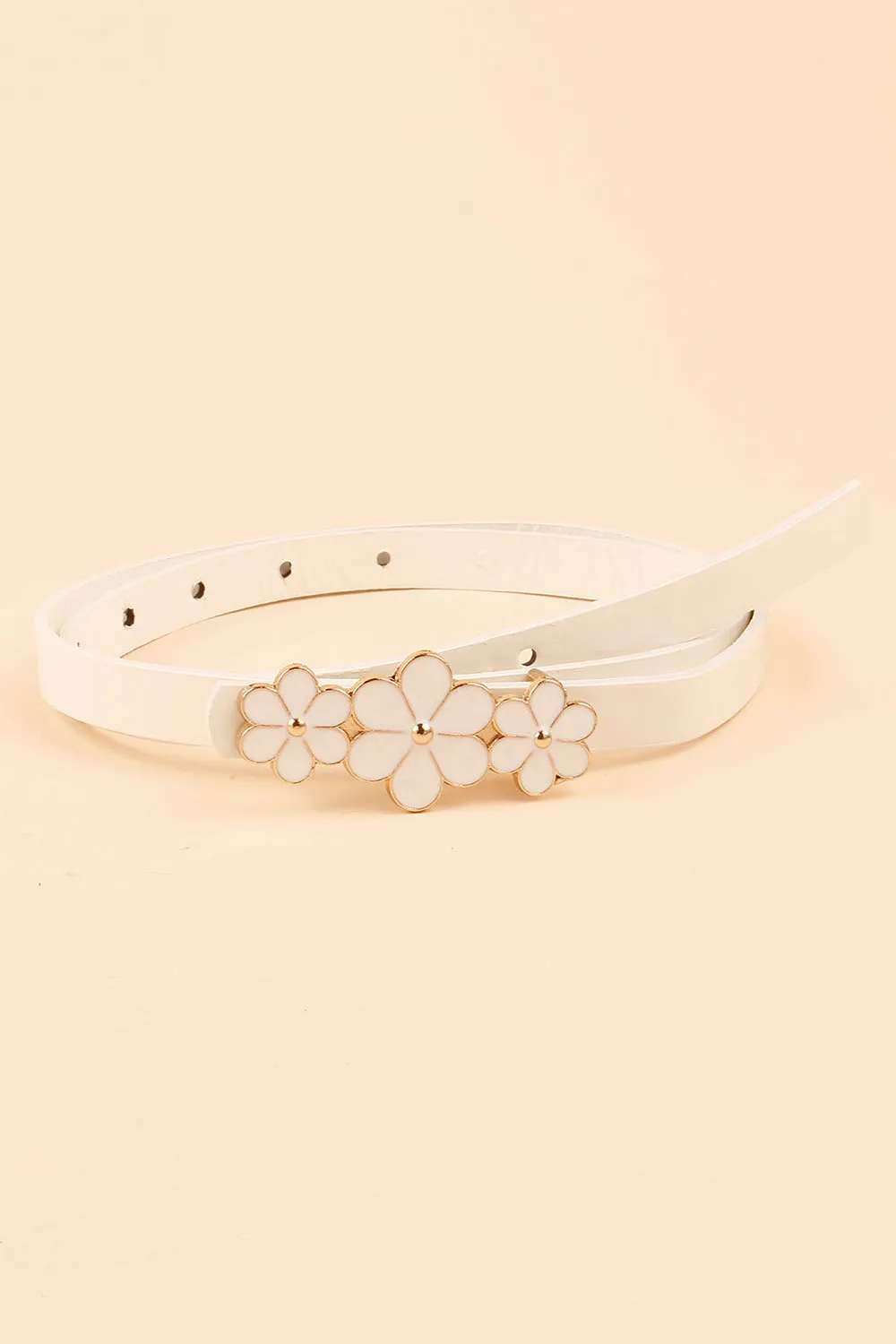 Flower Decor Skinny PU Belt, image 5