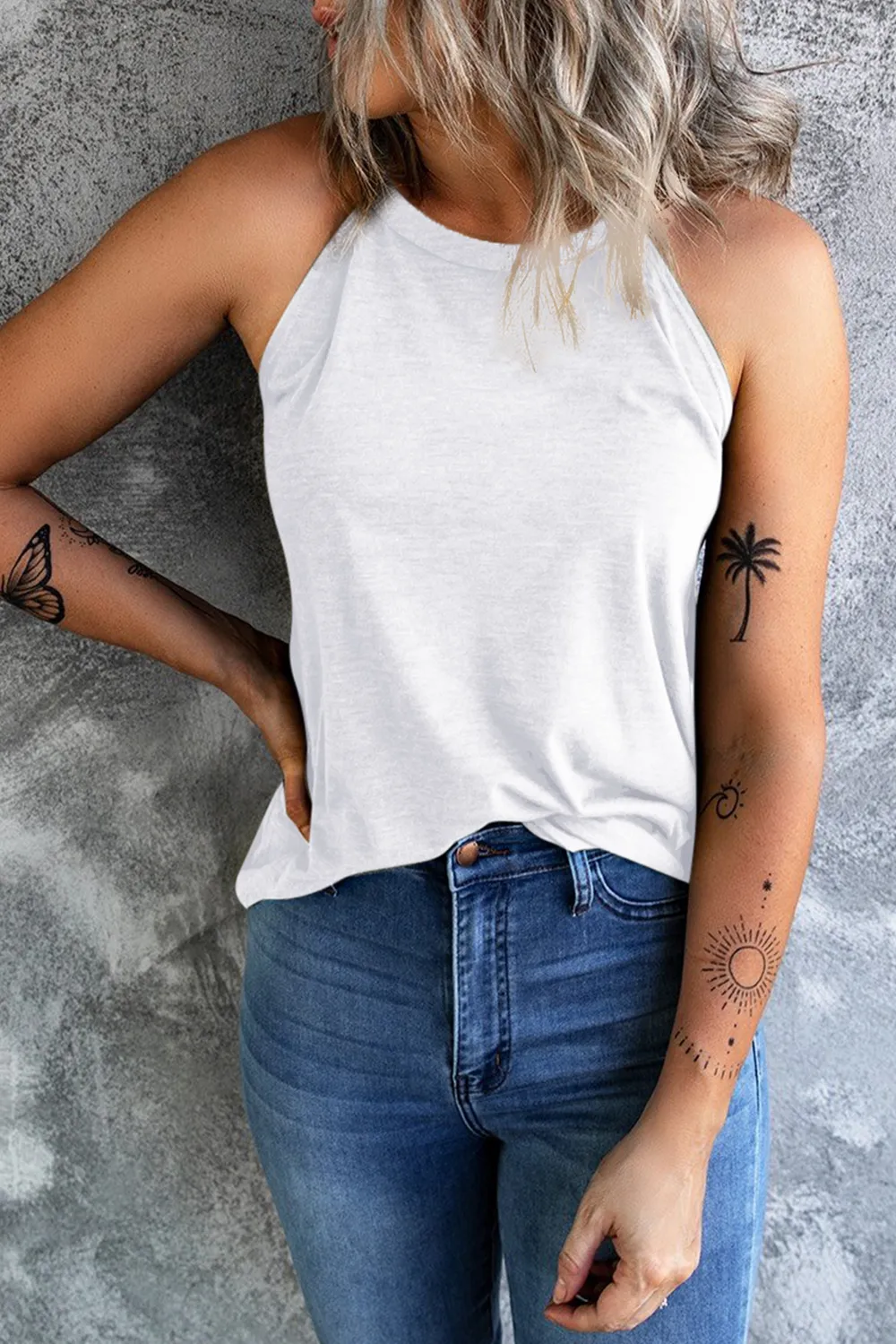 Curved Hem Grecian Tank Top, image 14