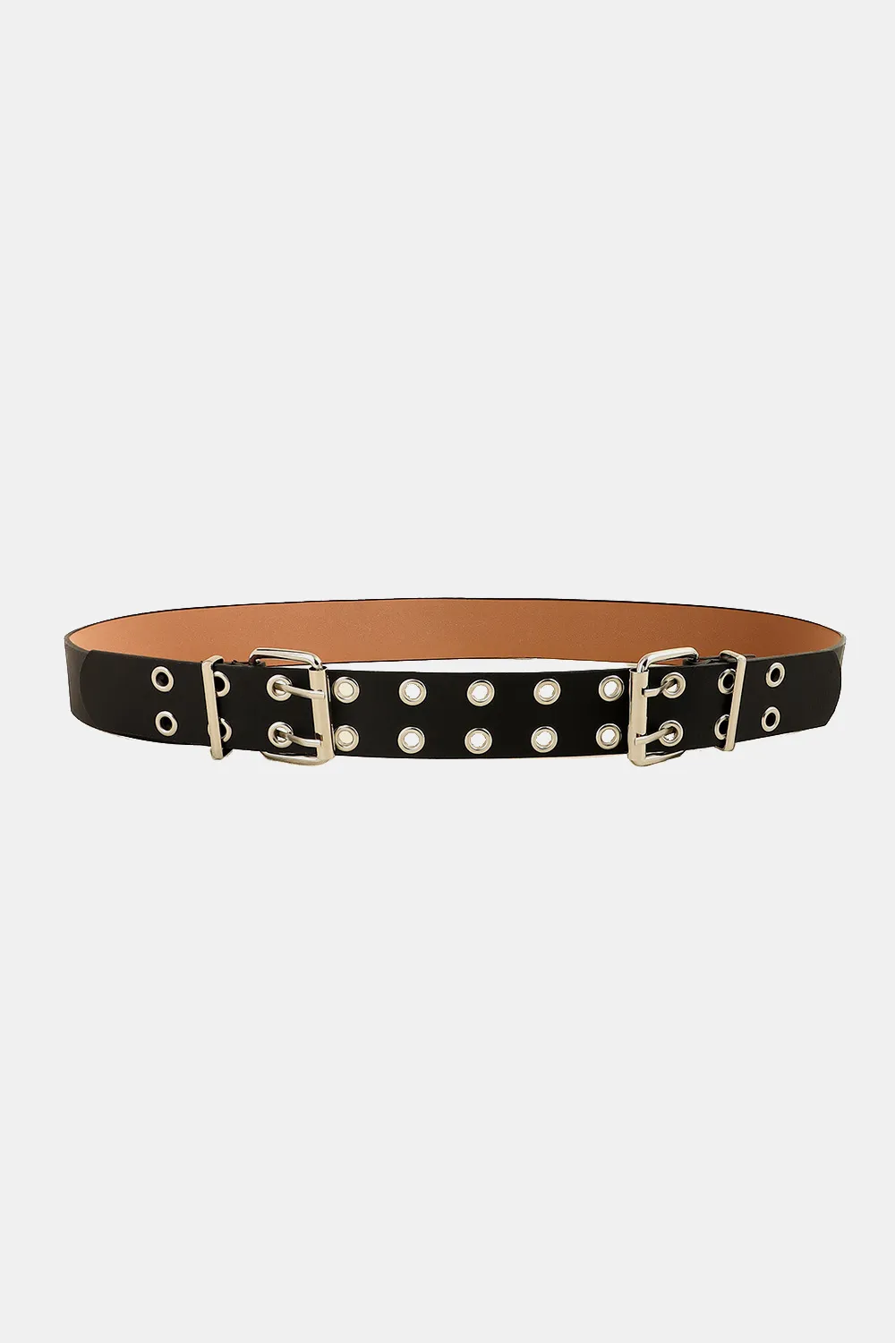 PU Leather Two Row Eyelet Belt, image 2