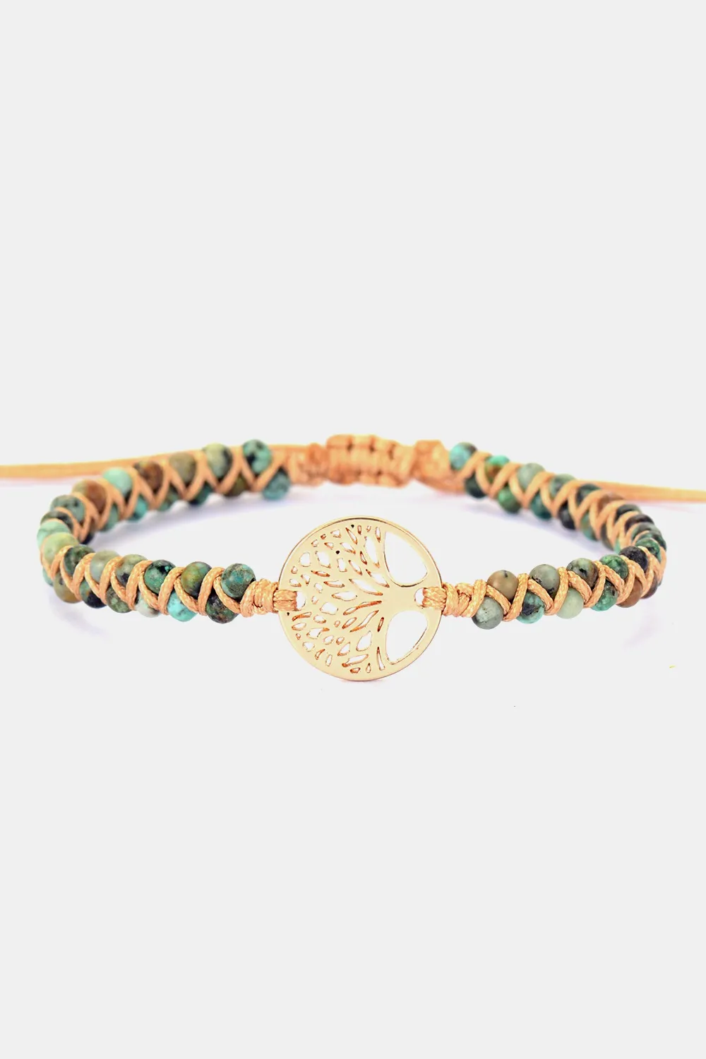 Handmade Tree Shape Beaded Copper Bracelet, image 3