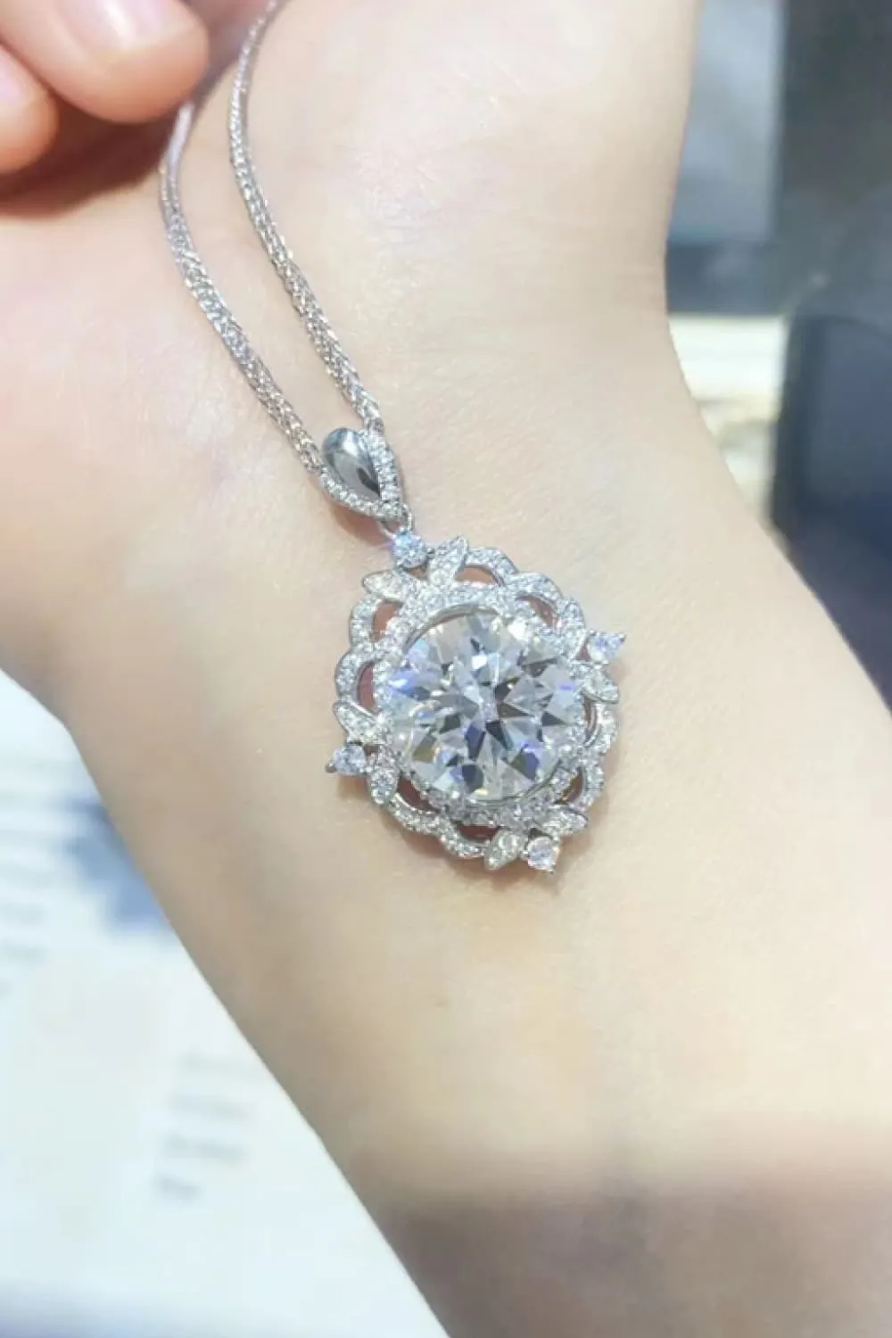 5 Carat Moissanite 925 Sterling Silver Necklace, image 5