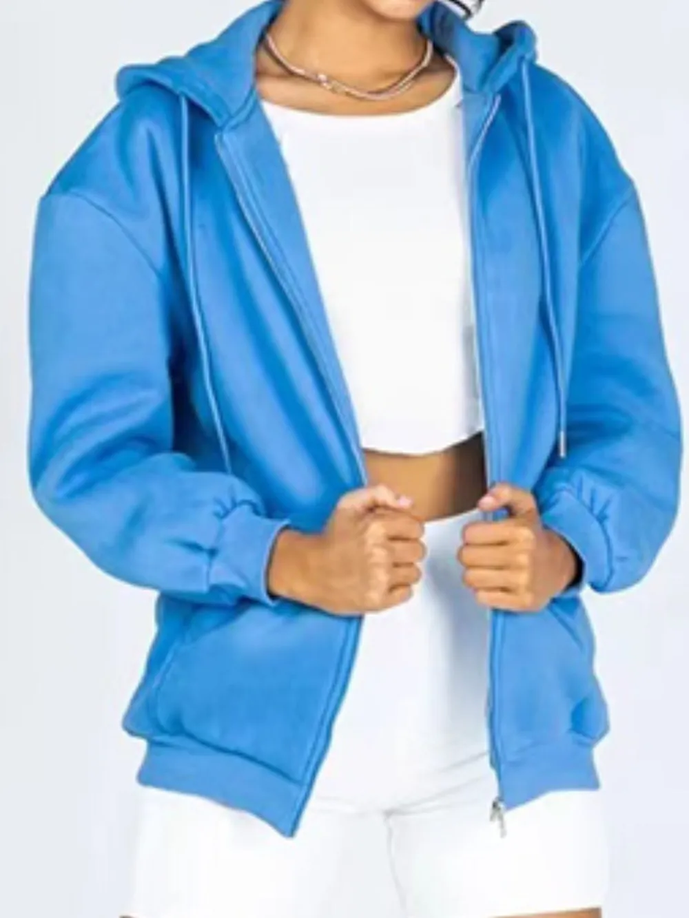 Zip-Up Drawstring Hoodie, image 8
