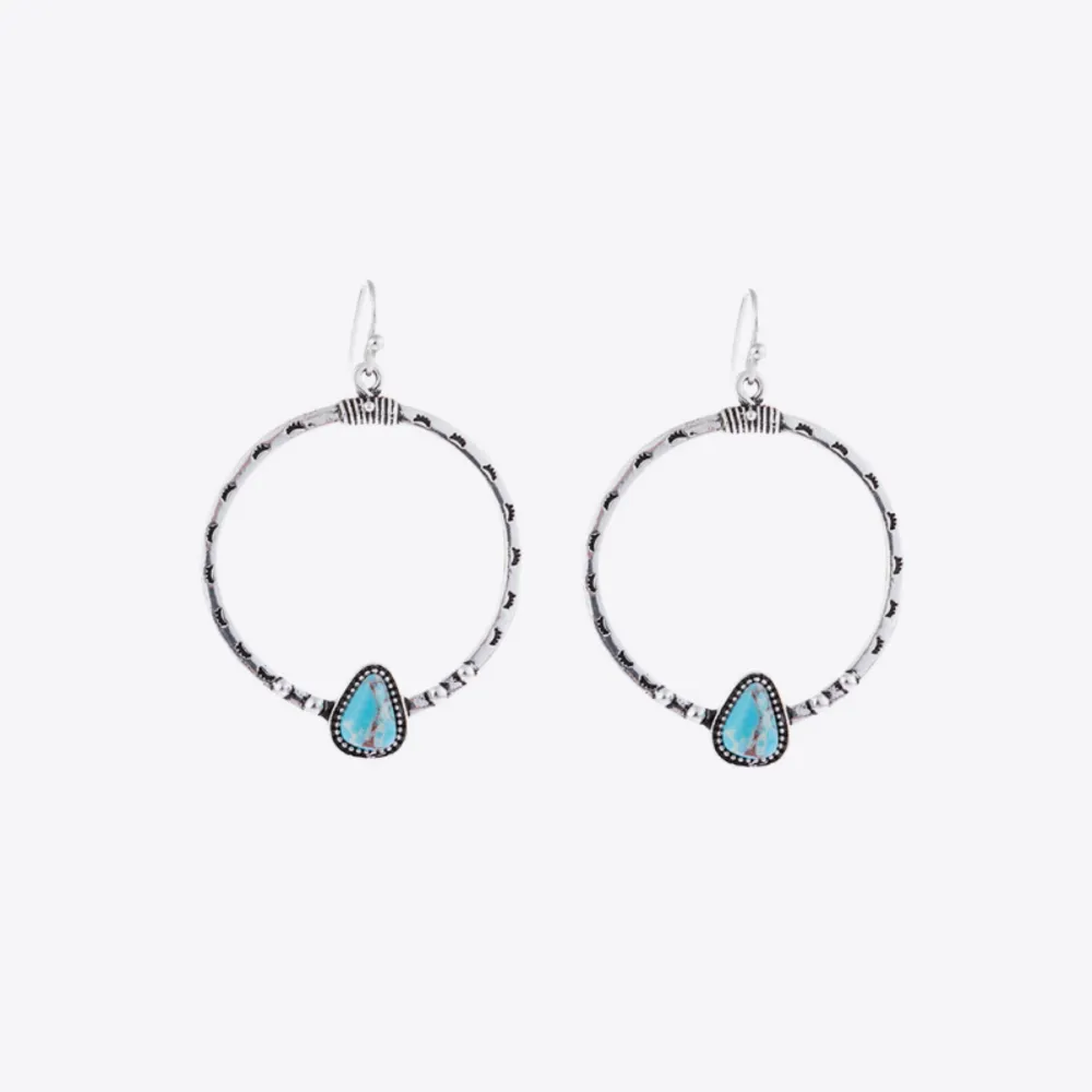 Artificial Turquoise Drop Earrings, image 3