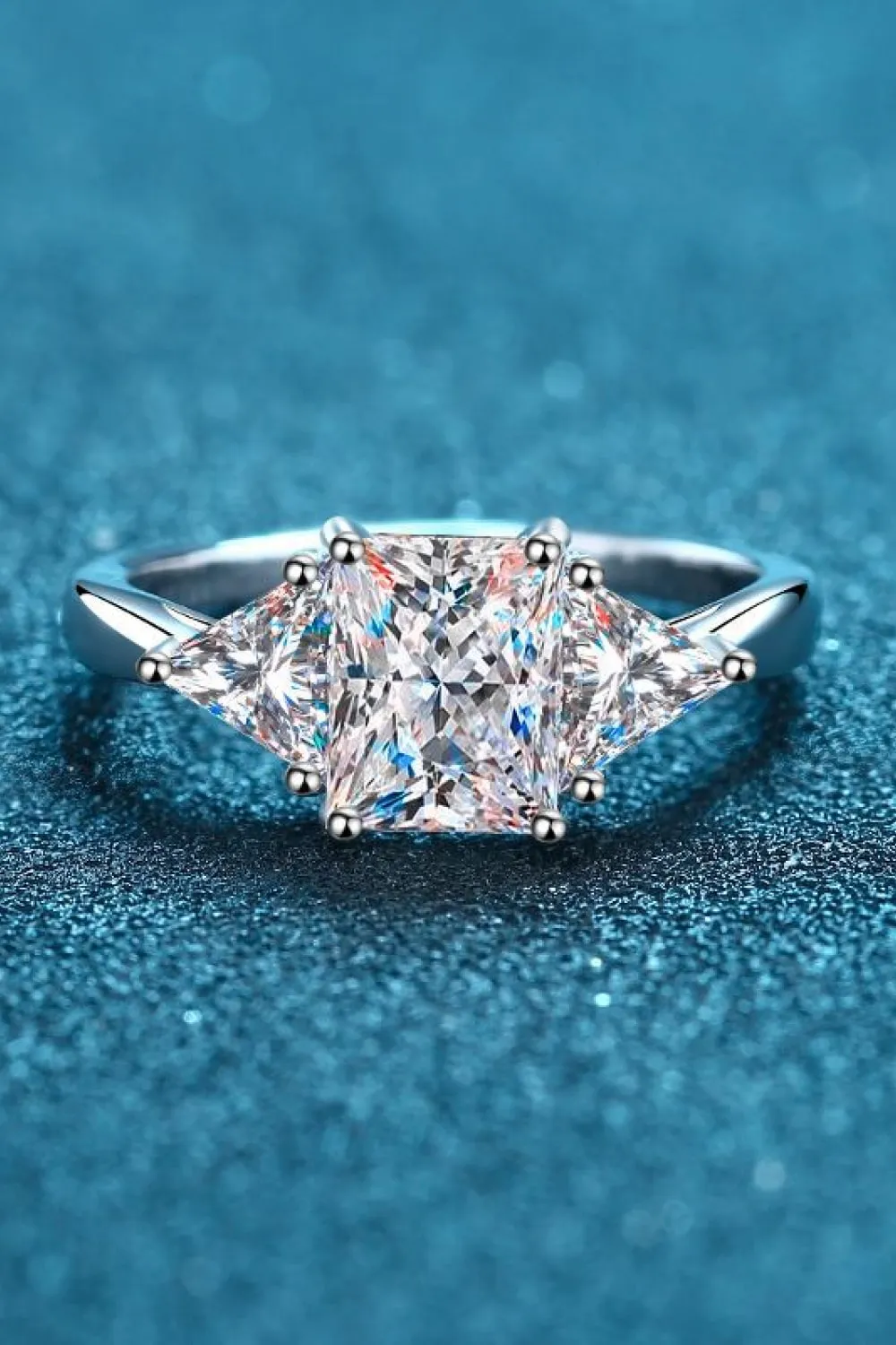 3 Carat Moissanite 925 Sterling Silver Rhodium-Plated Ring, image 4