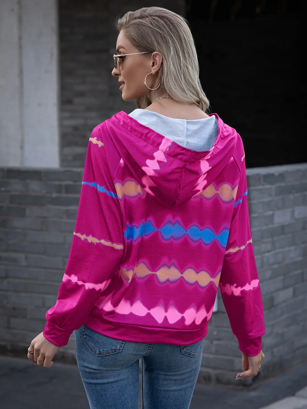 Tie Dye Raglan Sleeve Hoodie, image 4