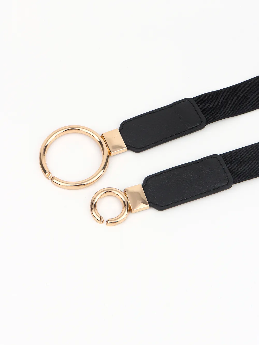 Double Ring Buckle Elastic PU Belt, image 6