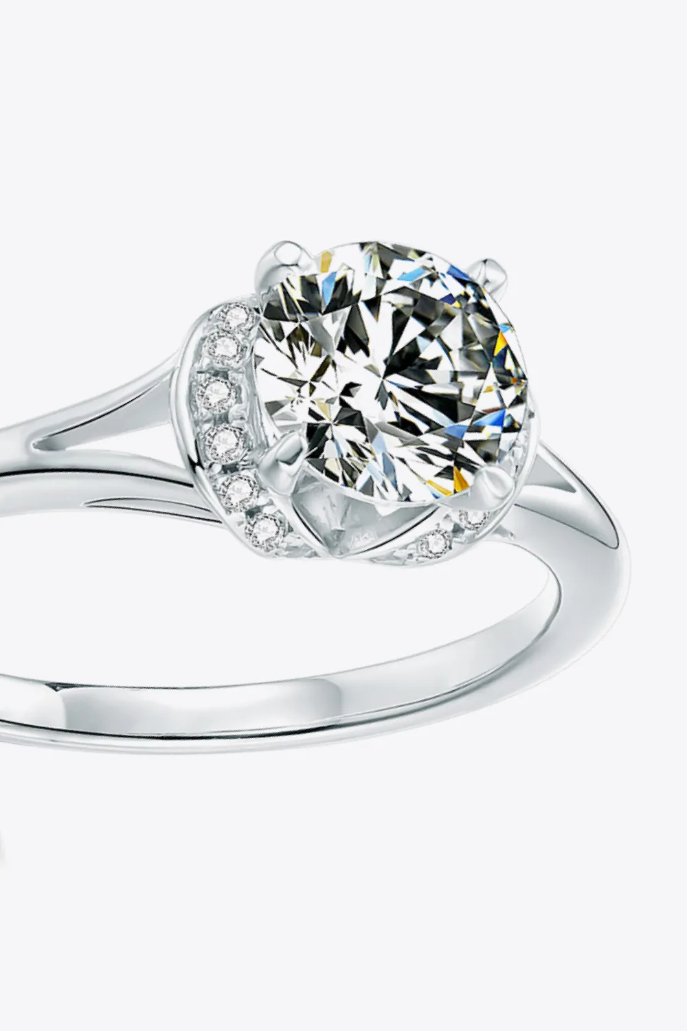 1 Carat Moissanite Split Shank Ring, image 3