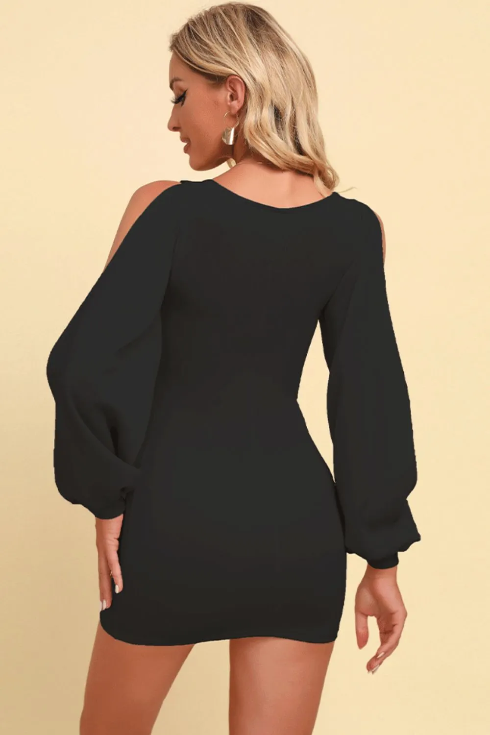 Square Neck Split Sleeve Mini Dress, image 9