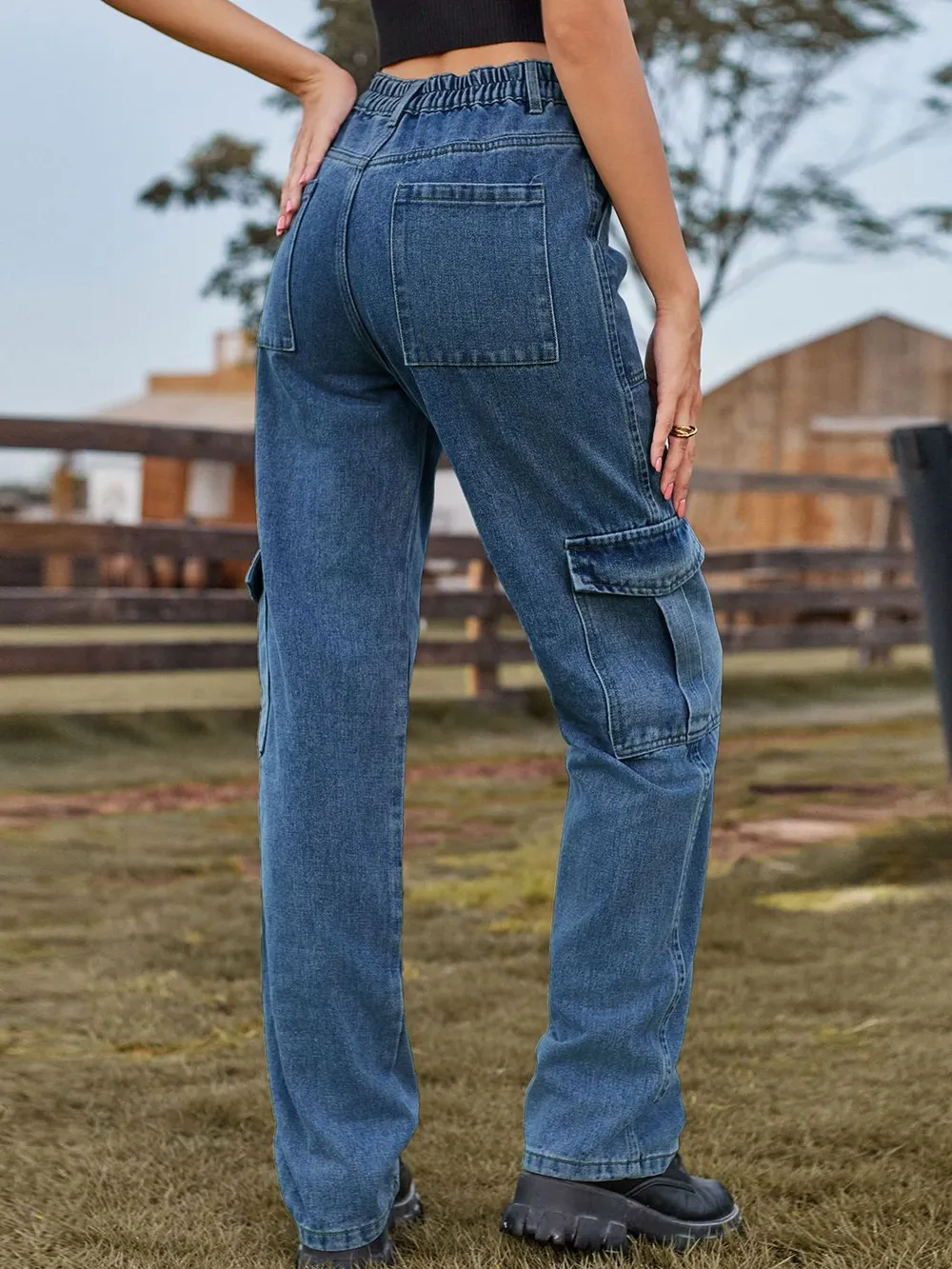 High Waist Cargo Jeans, image 7