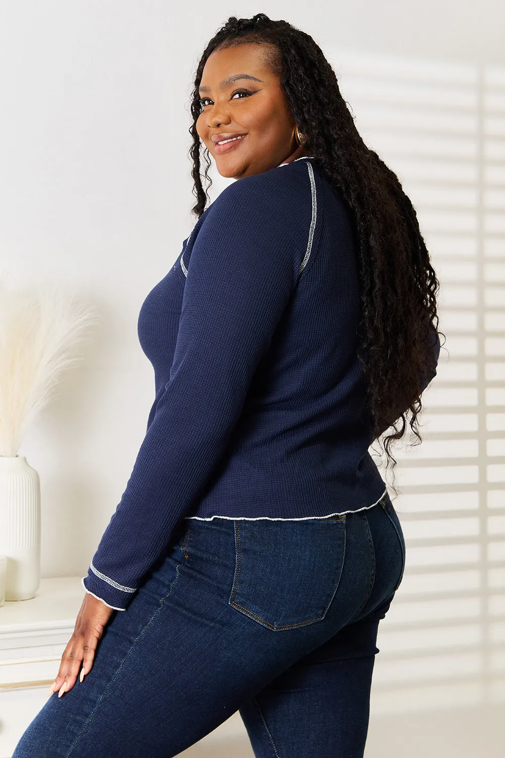 Long Raglan Sleeve Round Neck Top, image 7