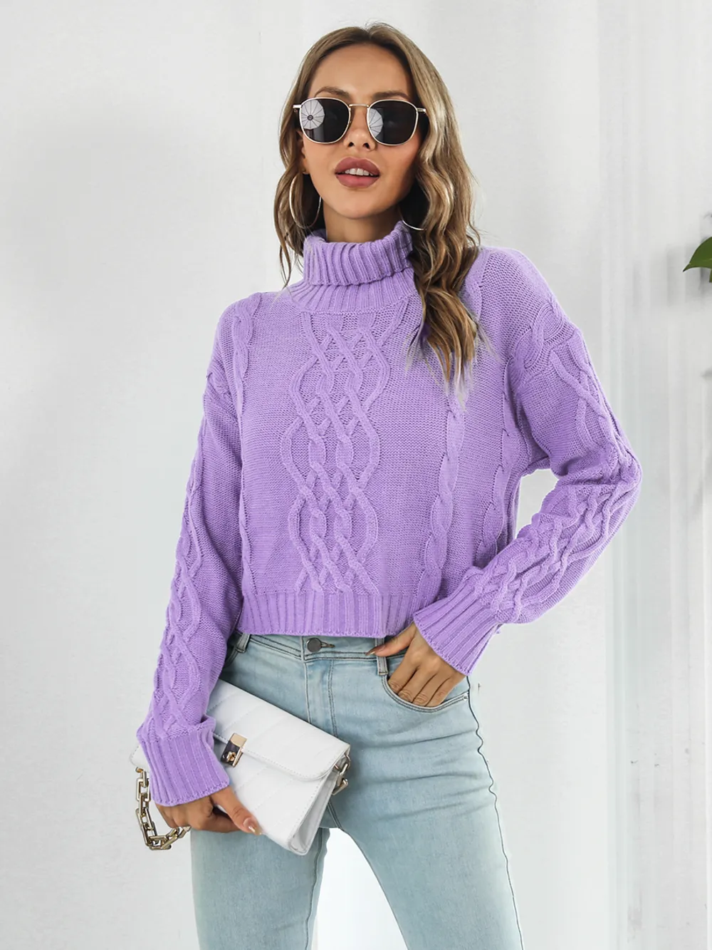 Turtleneck Dropped Shoulder Sweater, image 7