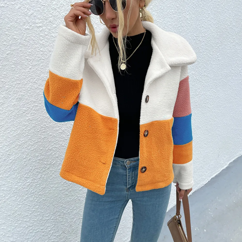 Color Block Button Down Collared Jacket, image 9
