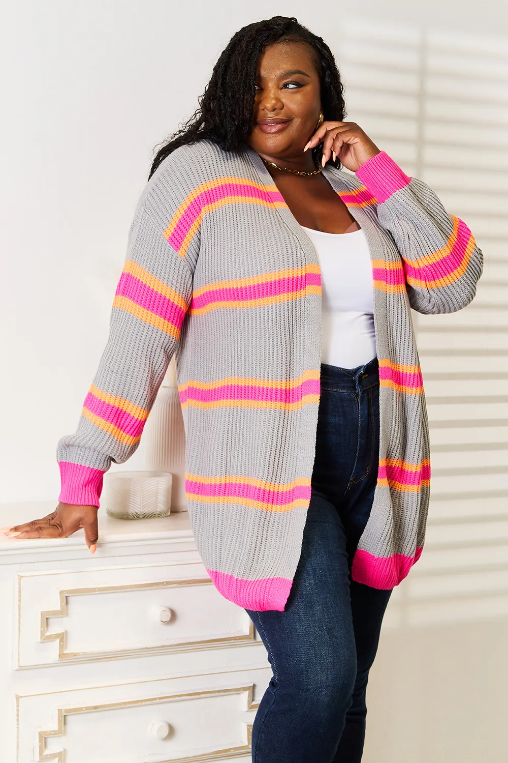 Ribbed Long Sleeve Cardigan, image 6