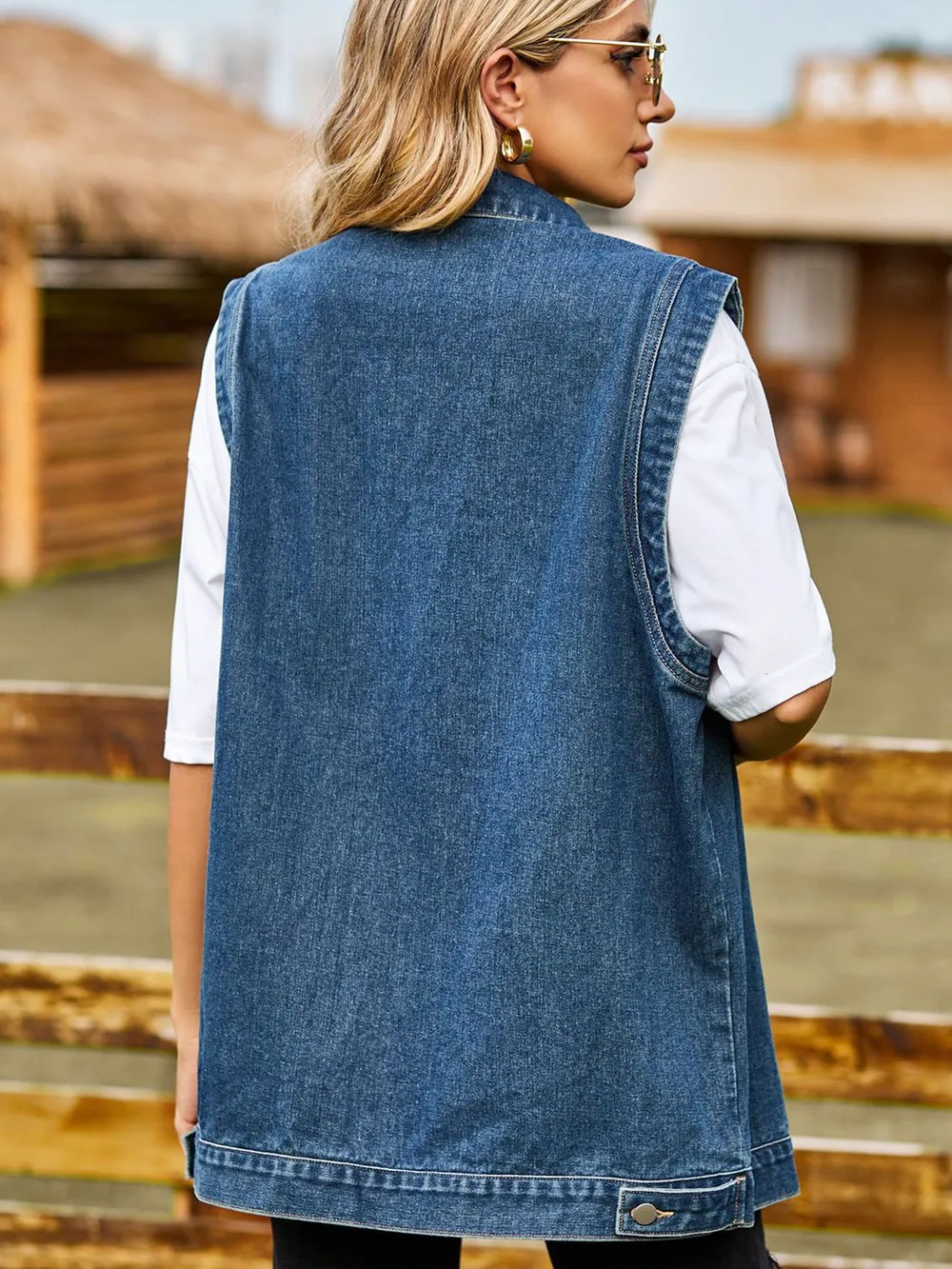 Button Down Denim Vest, image 4