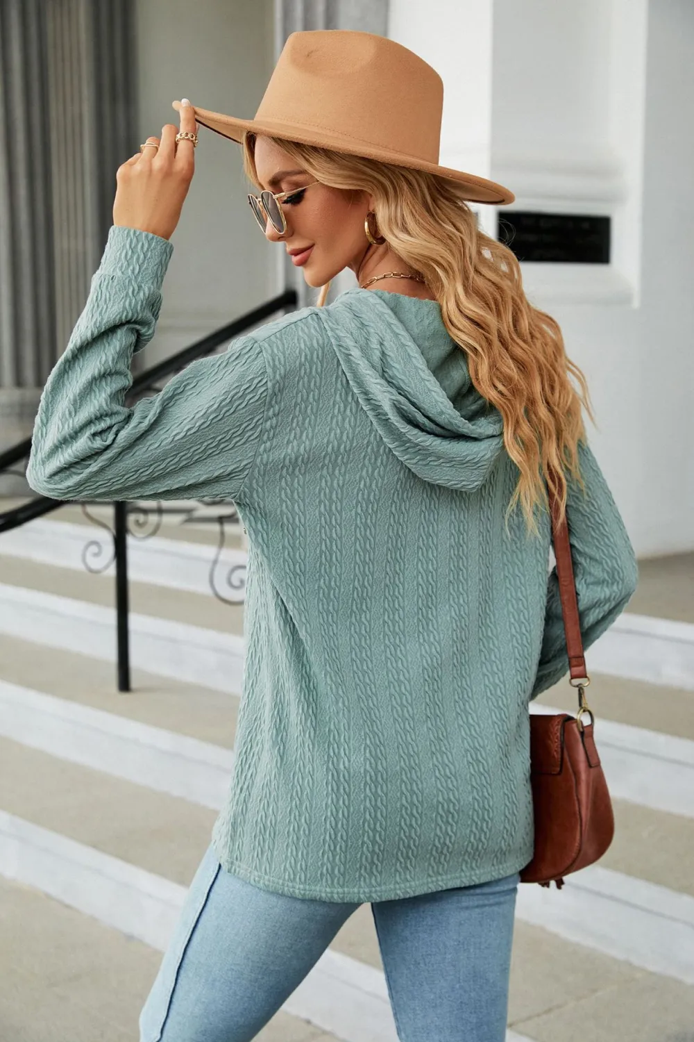 Cable-Knit Long Sleeve Hoodie, image 21