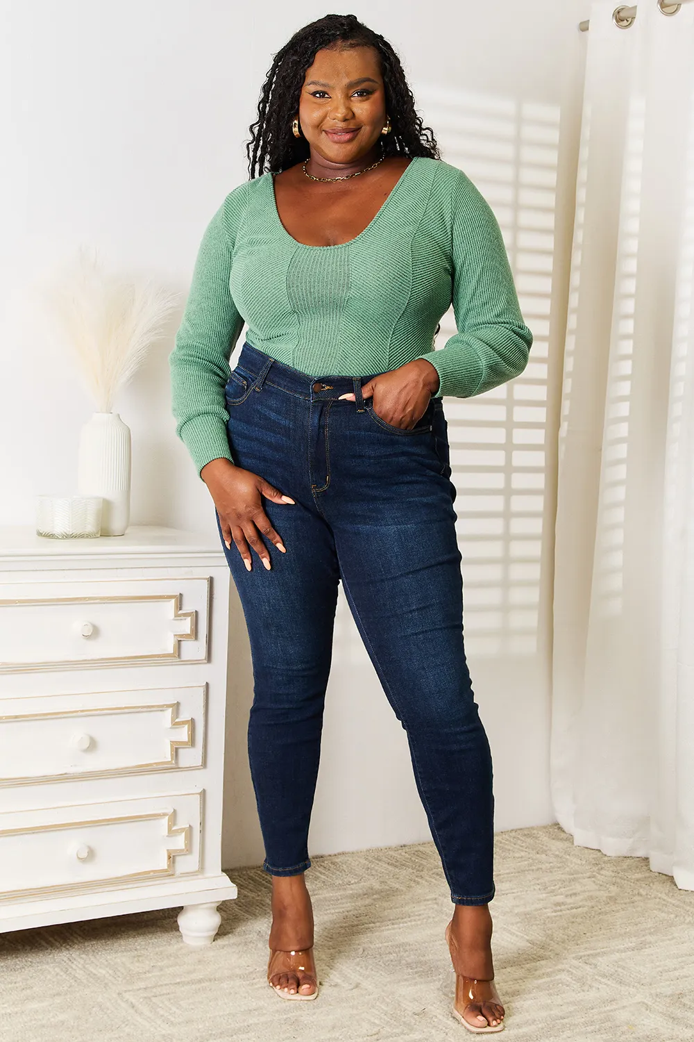 Scoop Neck Long Sleeve Top, image 6