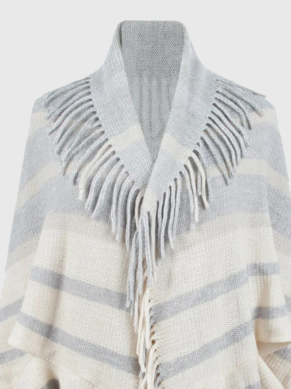 Fringe Detail Open Front Poncho, image 15