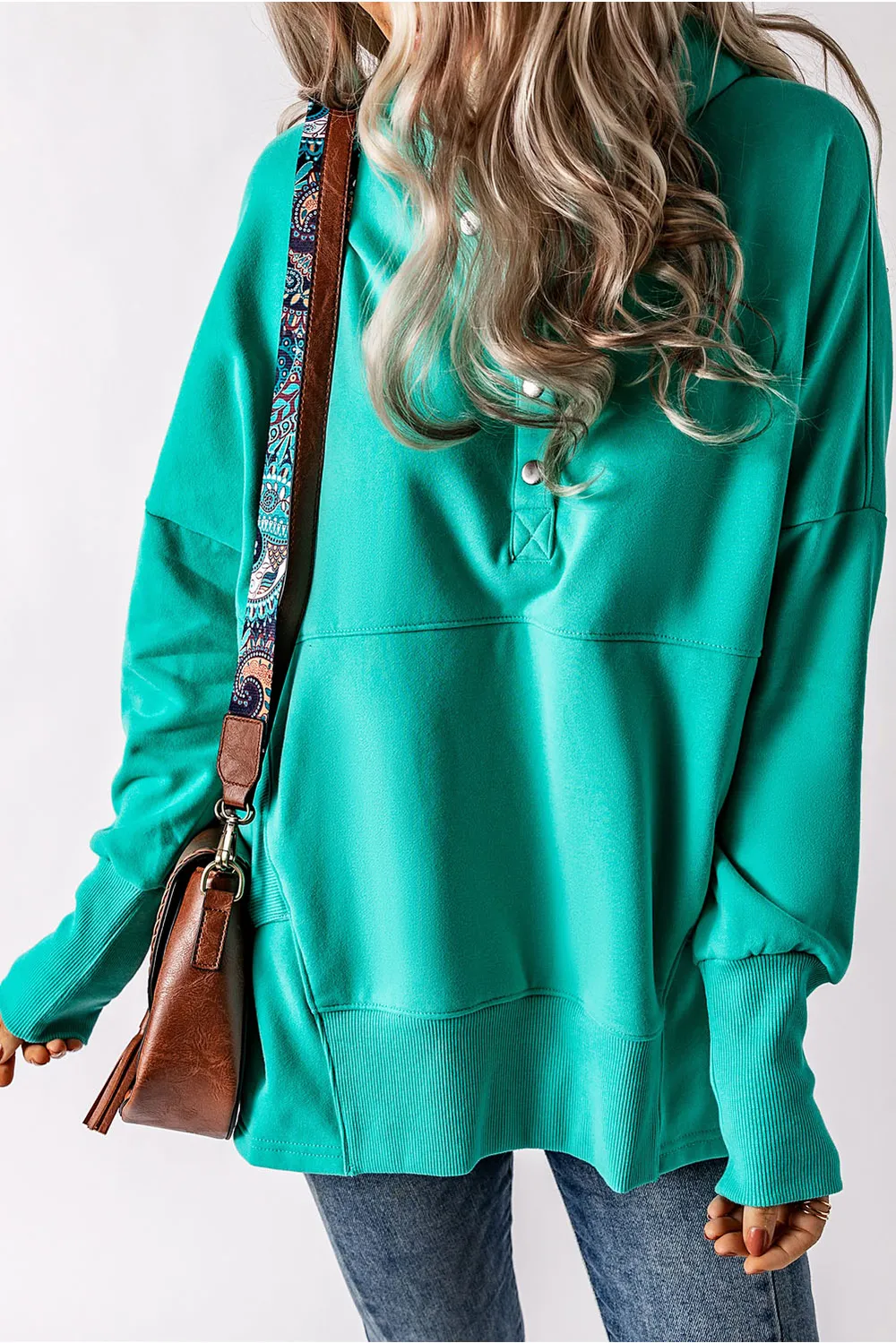 Quarter-Snap Dropped Shoulder Hoodie, image 30