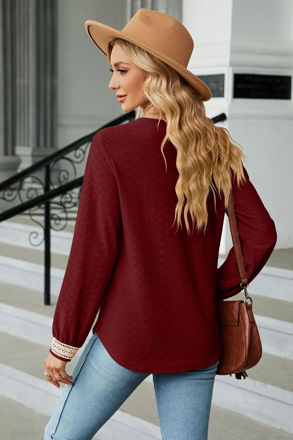 V-Neck Long Sleeve Blouse, image 16
