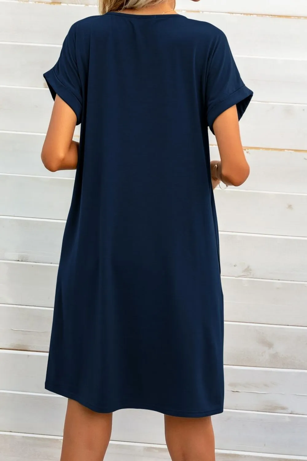 Scoop Neck Short Sleeve Pocket Dress, image 9