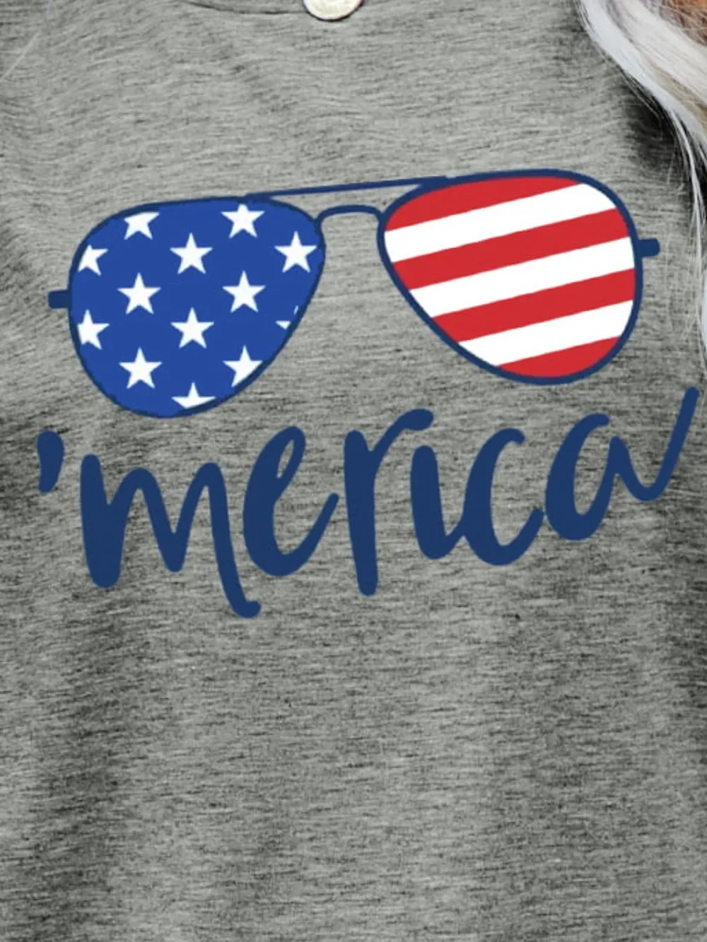 US Flag Glasses Graphic Tee, image 9
