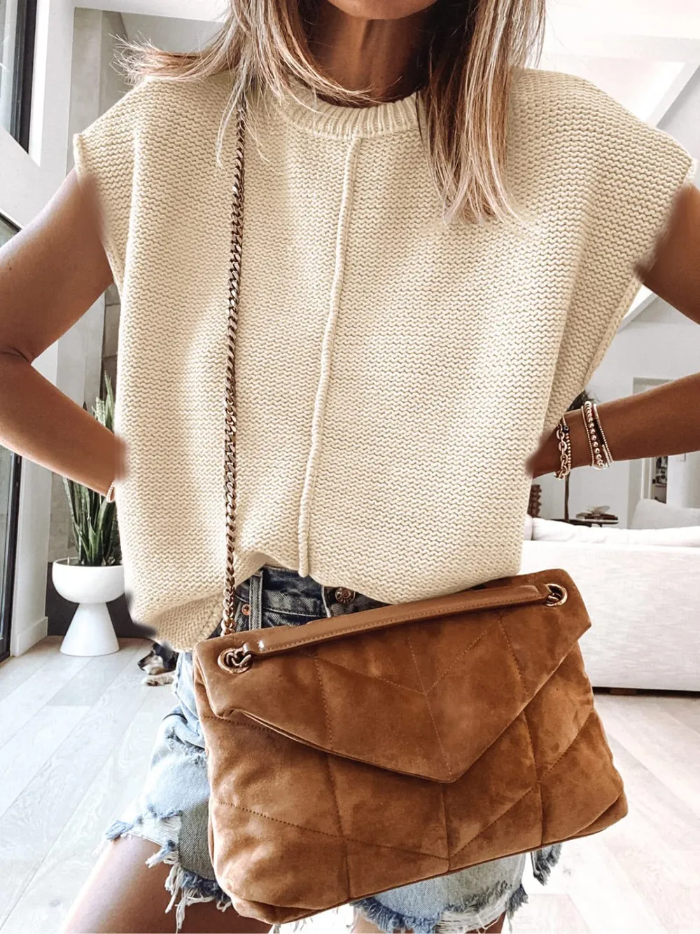 Cap Sleeve Sweater Vest, image 8