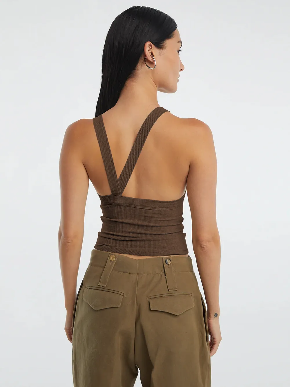 Halter Neck Ribbed Cropped Top, image 10