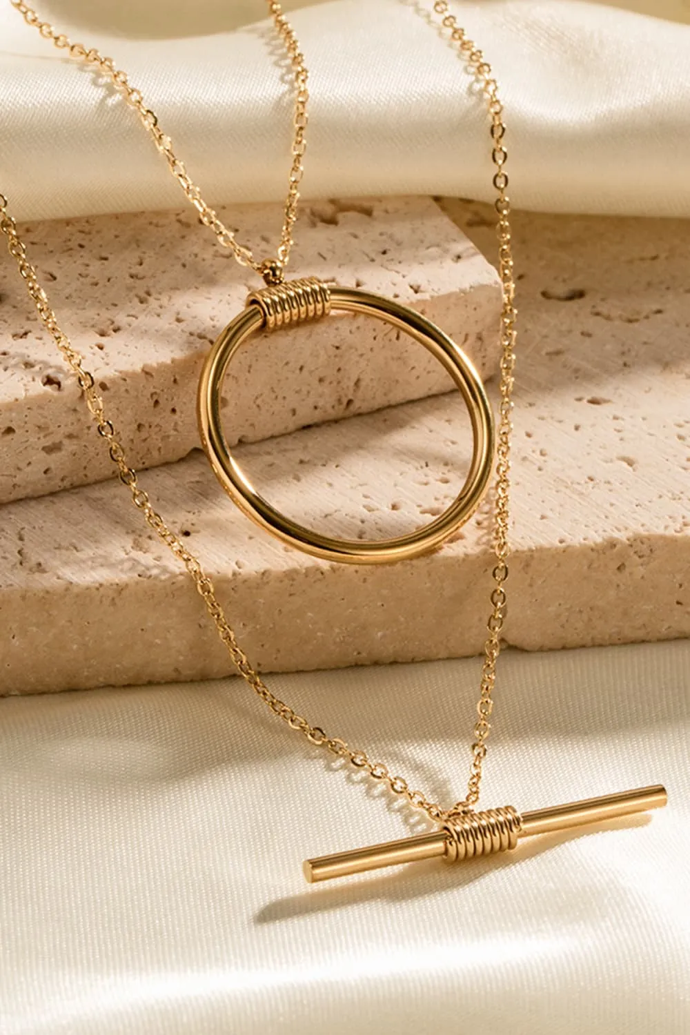 Double-Layered Stainless Steel Necklace, image 2