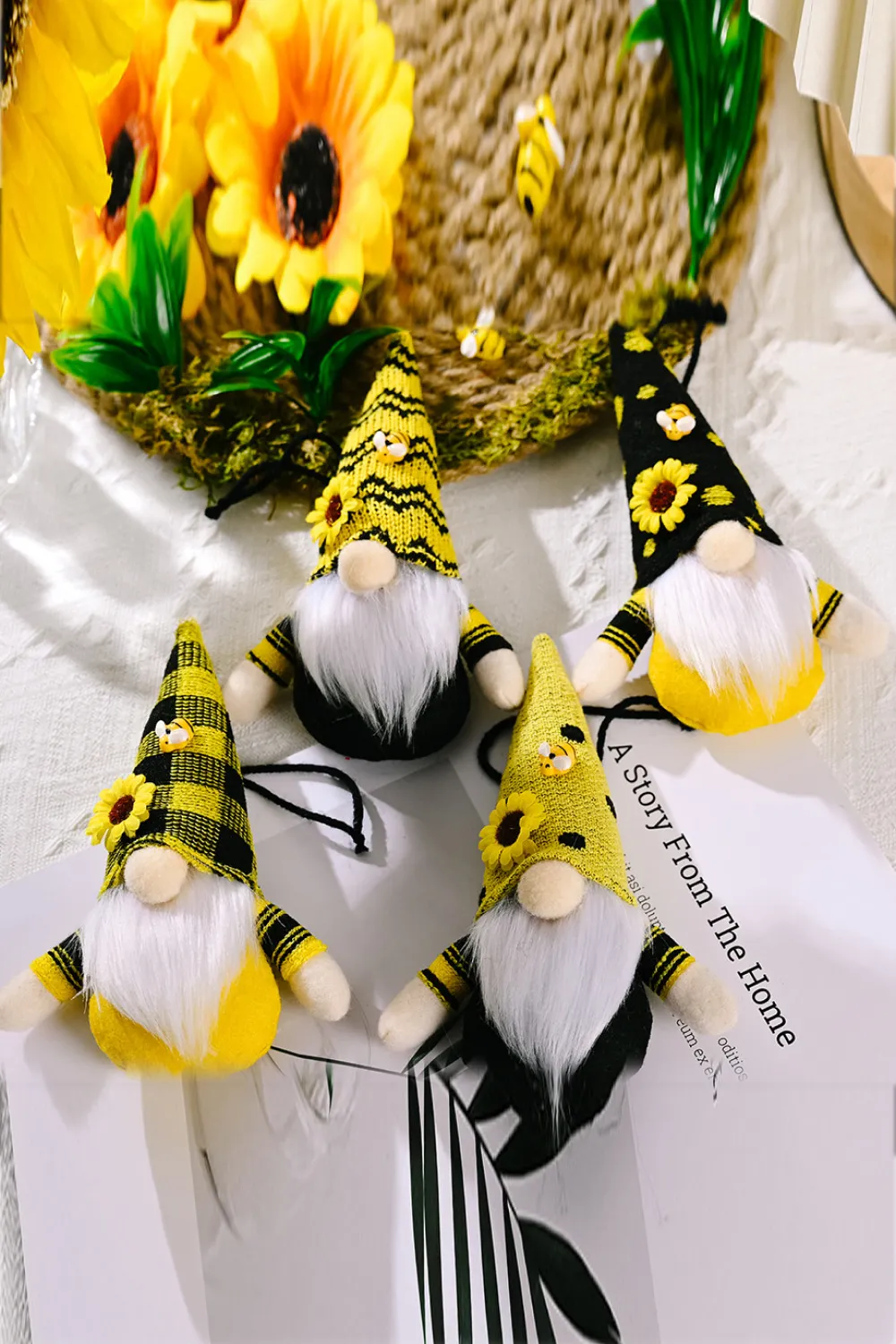 Random 4-Pack Sunflower Faceless Gnome Ornaments, image 6